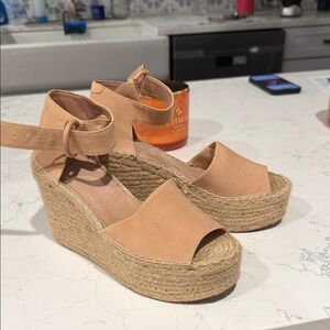 Marc Fisher Nude Wedge Sandals